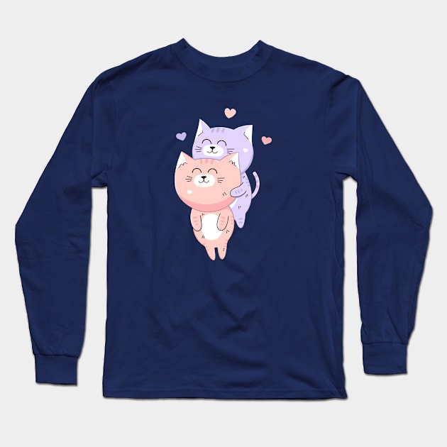 Cats Lovers Long Sleeve T-Shirt by Lovely Arts